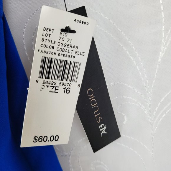 AB Studio Sz 16 Split Short Sleeve Lined Dress - Picture 9 of 10